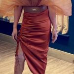 Andrea Iyamah - sombra bodysuit in rust pomegranate.