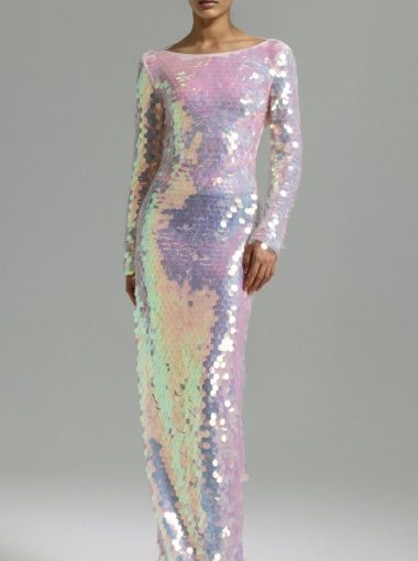 Backless Sequin Column Maxi