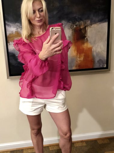 Pink chiffon top