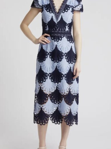 adelyn rae lace midi dress