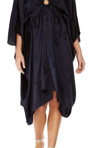 Camilla Short Kaftan With Hardware Solid Navy