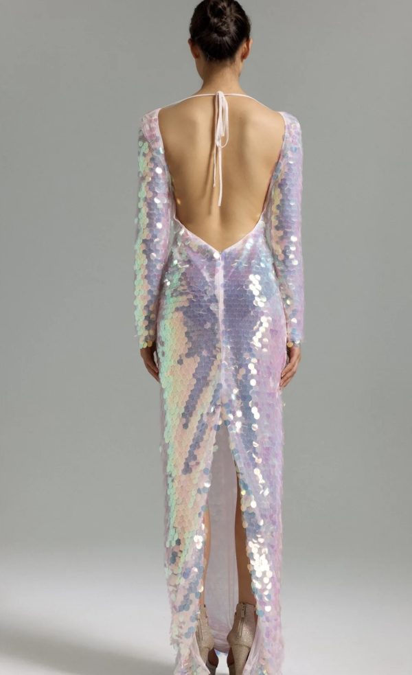 Backless Sequin Column Maxi