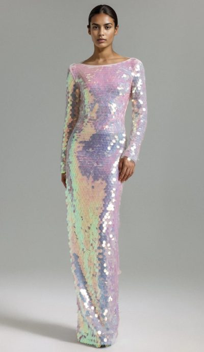 Backless Sequin Column Maxi