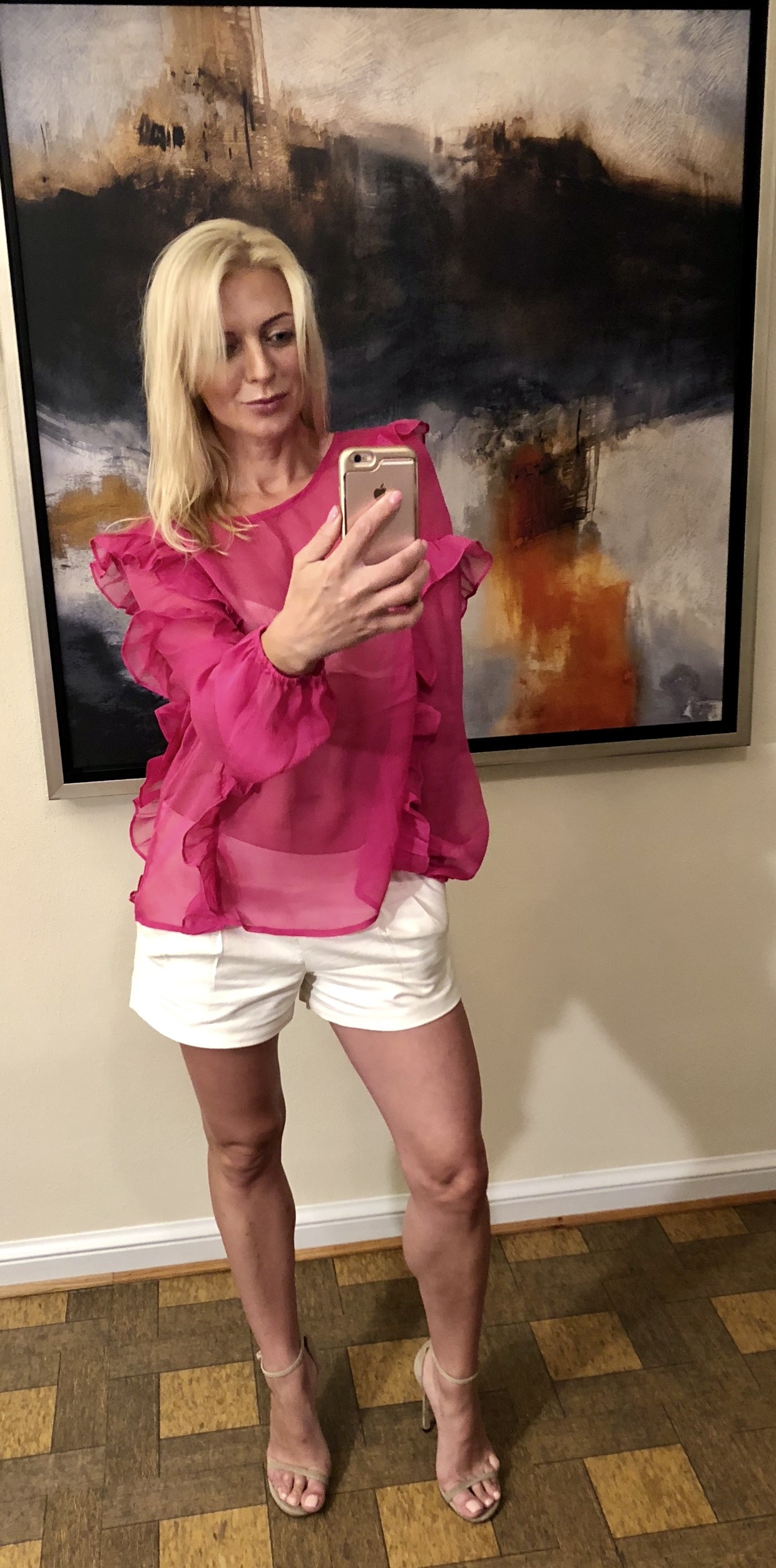 Pink chiffon top