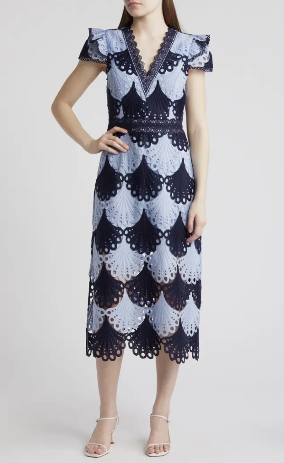 adelyn rae lace midi dress