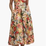 Aurora floral print eyelet strapless organic cotton dress