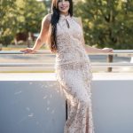 Azalia key hole sequin maxi 