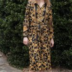 Bardot Bailey gold scarf shirt dress
