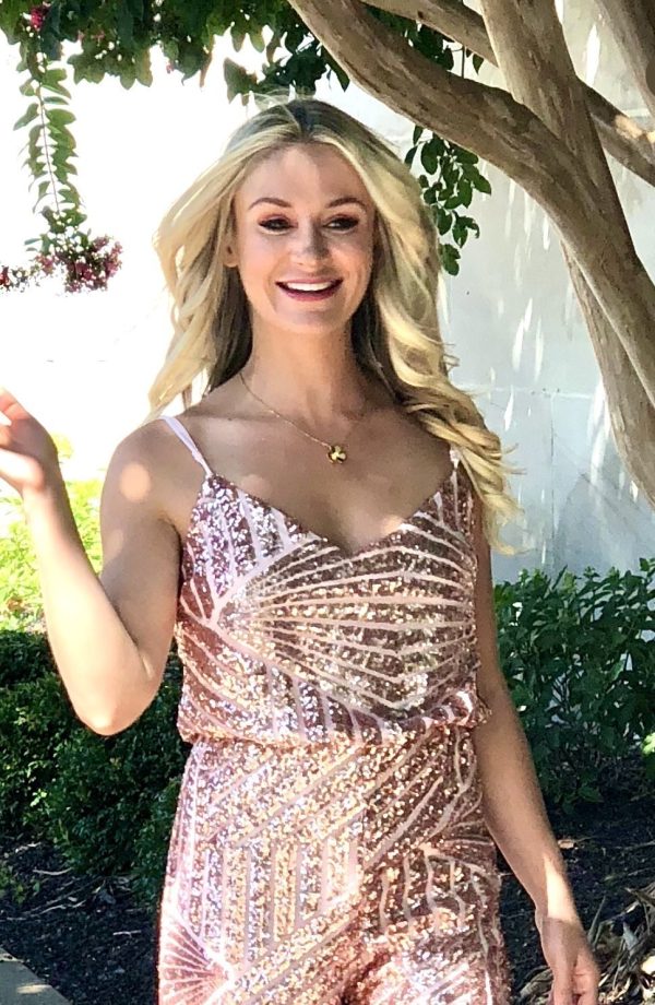 Carrie blush sequin jumpsuit 