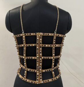 Custom embellished gilded corset bustier 