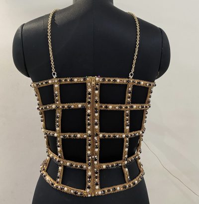 Custom embellished gilded corset bustier 