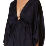 Camilla Short Kaftan With Hardware Solid Navy