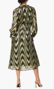 CIEBON Seneca Metallic Long Sleeve Midi Shirtdress