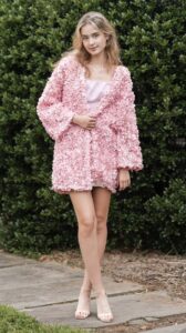 Flower textured dress jacket