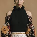 Halter embroidered top