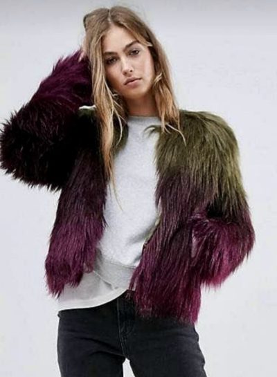 Farfetch faux-fur long-sleeve jacket