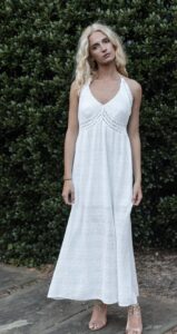 Greek crochet backless maxi 