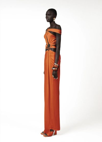 KIYREN DRESS - ORANGE EMBELLISHED gold bucks