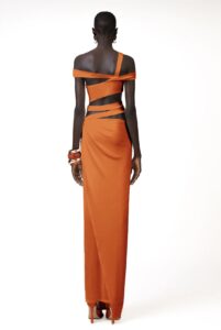 KIYREN DRESS - ORANGE EMBELLISHED gold bucks