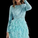 Lavish Alice feather embellished dress