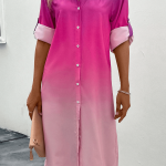 Ombré gradient shirt dress