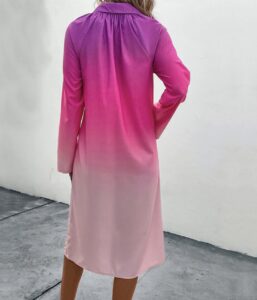 Ombré gradient shirt dress