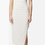 Backless ravishing textured stripe dress