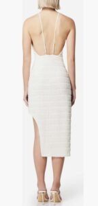 Backless ravishing textured stripe dress