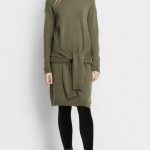 Sweater dress Tie front knee length Medium