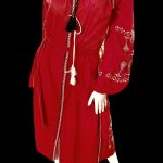 In-house Boho style Ukrainian embroidered kaftan dress