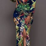Polyester v-plunge neck maxi