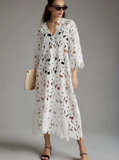 Floral Eyelet Cover Dress