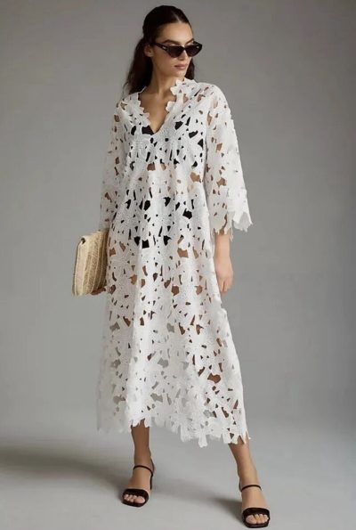 Floral Eyelet Cover Dress