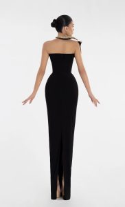 Abina Embellished Sleek black gown