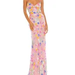 Pink Mac Duggal Sequin Floral