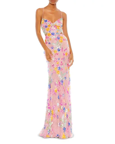 Pink Mac Duggal Sequin Floral