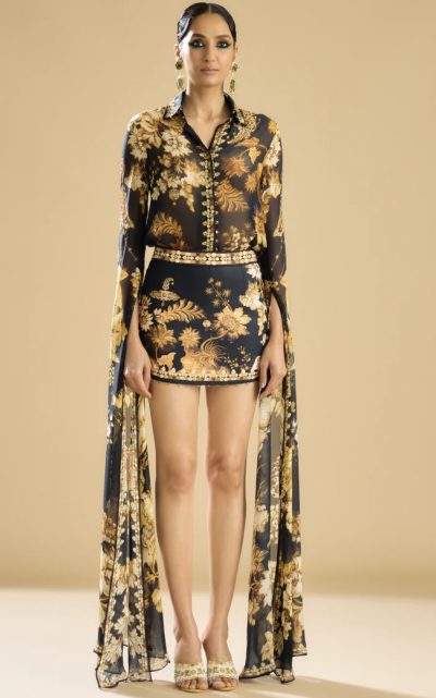 Rajdeep Ranawat silk chiffon top and skirt