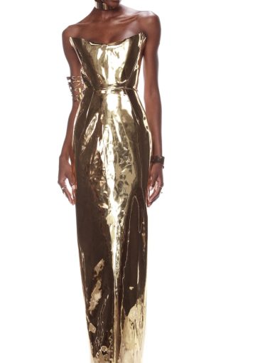 Bronx and Banco  Stallion gold maxi dress 