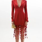 ABBA red tassel dress