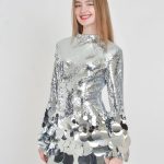 bella silver embellished sequin mini dress