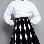 Black velvet belt skirt