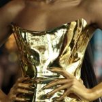 Bronx and Banco  Stallion gold maxi dress 