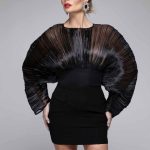 Bunny dramatic black pleated top