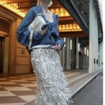 Lux bling Tassel sequin midi skirt