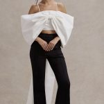 Oversized satin bow top