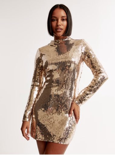 Aza Long Sleeve Sequin Mini