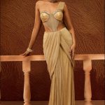 Aaani Golden goddess sari gown