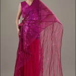 Amit Aggarwal Tulle & Jersey Metallic Saree