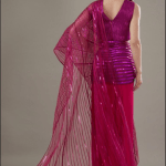 Amit Aggarwal Tulle & Jersey Metallic Saree