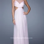 ​La Femme High-Neck Long cut out dress